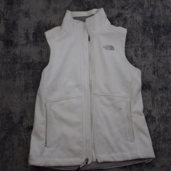 White Northface  Fleece Vest - Picture 1 of 2